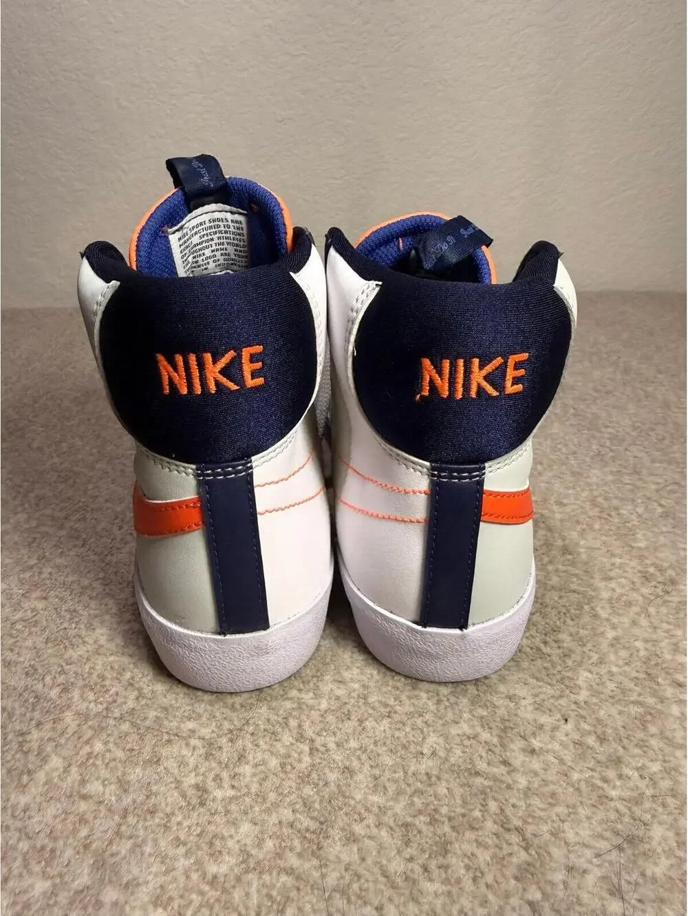 Nike Blazer Mid ’77 Jumbo GS FQ7433-100 Kids Size 6Y White Orange Navy - Picture 4 of 7